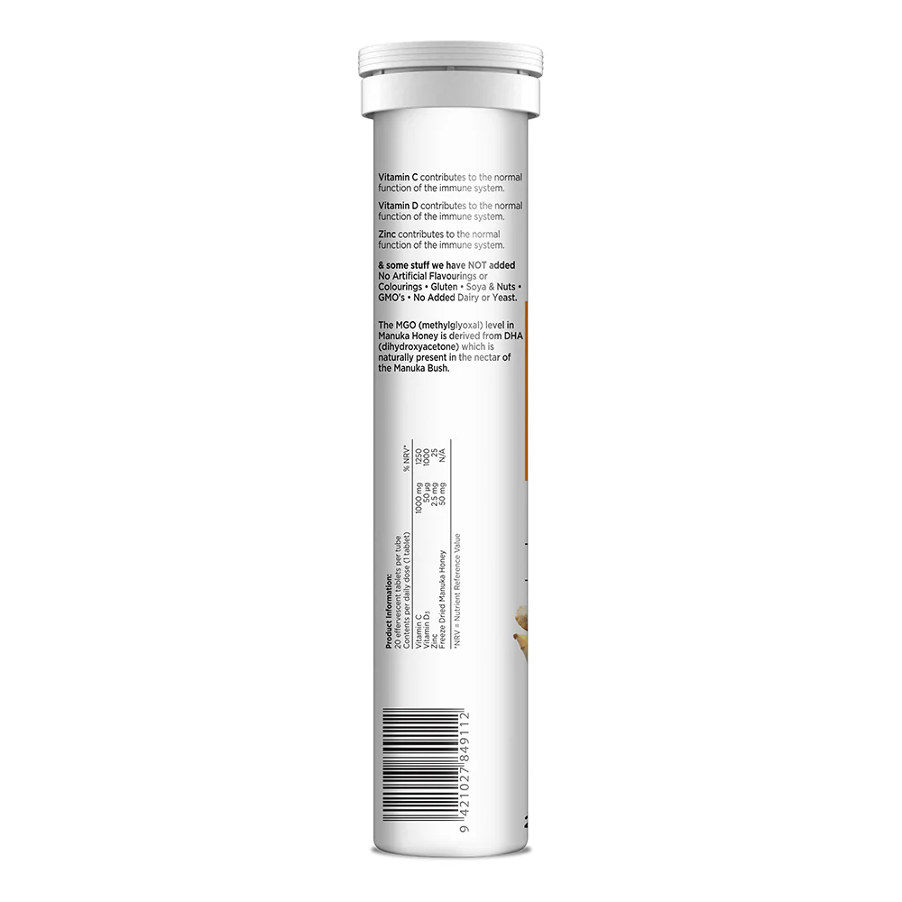 Immunity Effervescent Tablets - Ginger - BBE Aug 2024 - Image 3