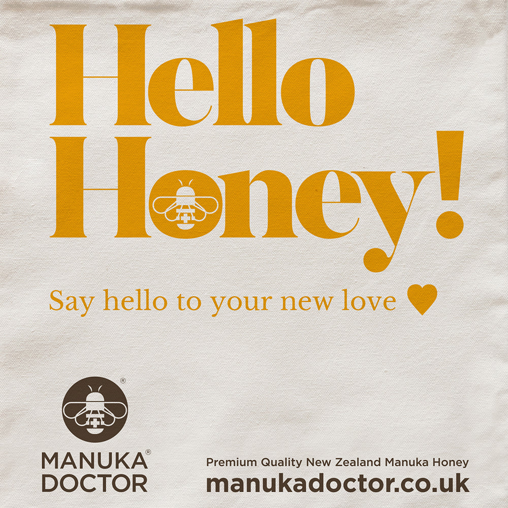 Reusable Cotton Shopping Bag - Hello Honey design - Image 2